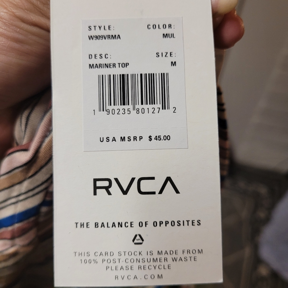 Nwt Rvca Mariners top Size Medium - Picture 7 of 7